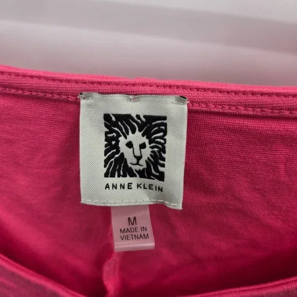 Anne Klein Hot Pink Off Shoulder Puff Sleeved Top Medium - Picture 3 of 14